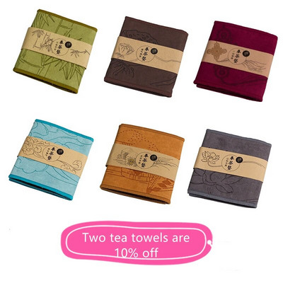 6 stilių dažytas arbatos rankšluostis, sutirštintas valymo audinys, sugeriantis molio arbatinukai arbatos rankšluosčio kilimėlis arbatos ceremonijos arbatos servetėlė