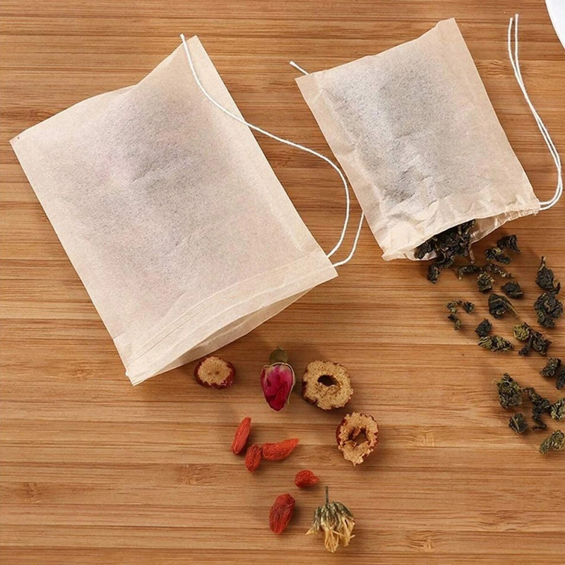 100 komada biorazgradivih papirnatih vrećica čaja s uzicom Ekološki prihvatljiv filtar od prirodne drvene celuloze prazne vrećice čaja za uljev čaja od listova