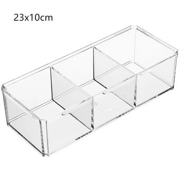 1 τεμ. 3 Cells Acrylic Tea Bag Organizer Θήκη για φακελάκι τσαγιού με διαφανές επάνω καπάκι για σακουλάκια θήκης Πακέτα ζάχαρης καφέ Κουτί αποθήκευσης