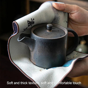Творческа кратка кърпа за чай от памук, лен, дзен, маса за чай, кърпа за чай, китайски стил, добра абсорбираща глинена подложка за чай, кунг-фу, чаени салфетки