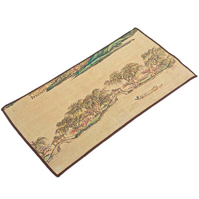 Kūrybingas glaustas rankšluostis Medvilninis linas Zen arbatos stalo arbatos audinys Kinų stiliaus Gerai įsigeriantis molinis arbatos kilimėlis Kung Fu arbatos servetėlės