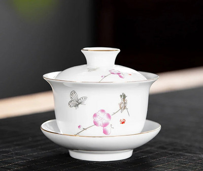 Keramička Gaiwan šalica za čaj ručno rađena posuda za čaj Posuda za čaj Kinesko plavo i bijelo porculansko posuđe za čaj Posuđe za piće