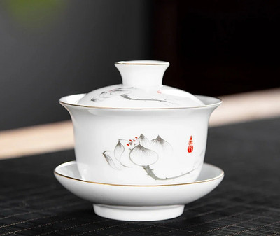 Keramička Gaiwan šalica za čaj ručno rađena posuda za čaj Posuda za čaj Kinesko plavo i bijelo porculansko posuđe za čaj Posuđe za piće