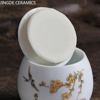 Китайски керамичен чай Caddy Многофункционална кутия за съхранение Порцеланов запечатан буркан Сервиз за чай Аксесоари Кухненски влагоустойчив контейнер