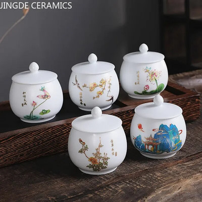 Kínai kerámia tea Caddy többfunkciós tárolódoboz, porcelán tégelyes teáskészlet tartozékok konyhai nedvességálló tartály