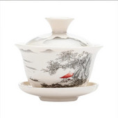 Bijeli porculanski keramički Gaiwan, šalica za čaj, poklon Kung Fu set za čaj, poklopac od keramičke zdjele, plavo-bijeli poklopac, posebna ponuda