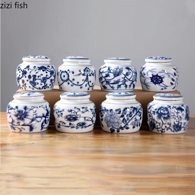 Mala keramička staklenka Tea Caddy Kutija za čaj Zatvorena staklenka Spremnik za pohranu Spremnik za čaj Organizator hrane Posuda za šećer Kutija za pohranu ukrasa za dom