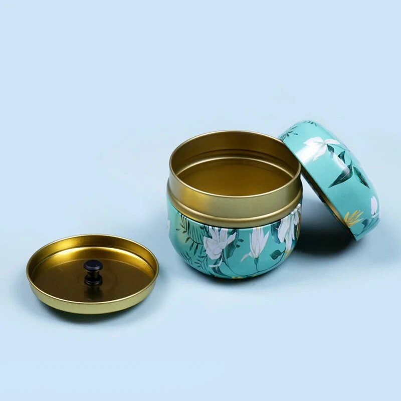 Mini posuda za pohranu čaja 50-80g Okrugli bijeli lim Dvostruko zatvorene konzerve za čaj Čaj Kava Biljni slatkiši Čokolada Šećer Začini Staklenka za pohranu