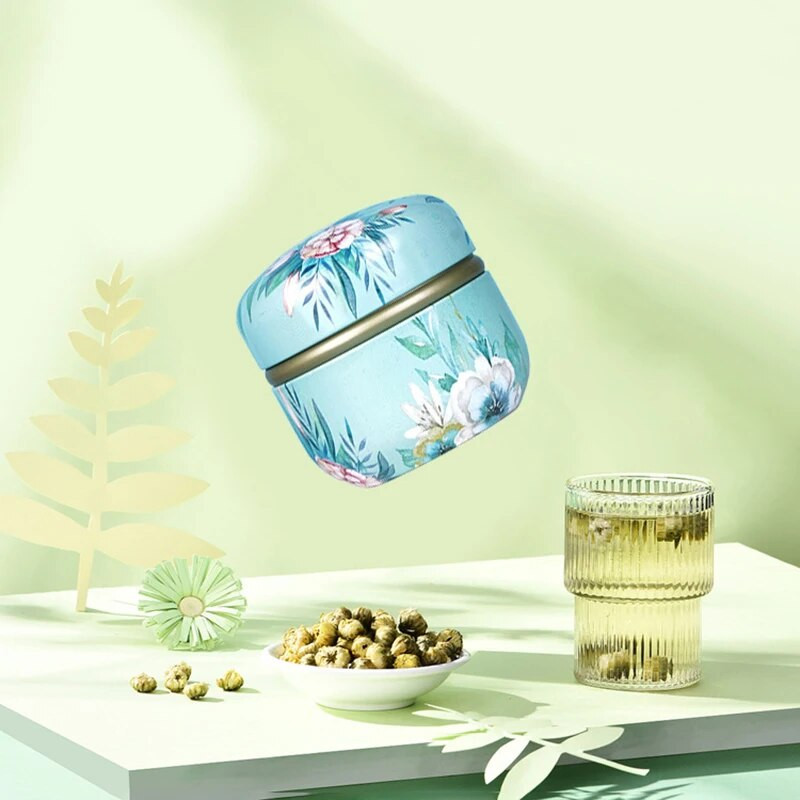Mini posuda za pohranu čaja 50-80g Okrugli bijeli lim Dvostruko zatvorene konzerve za čaj Čaj Kava Biljni slatkiši Čokolada Šećer Začini Staklenka za pohranu
