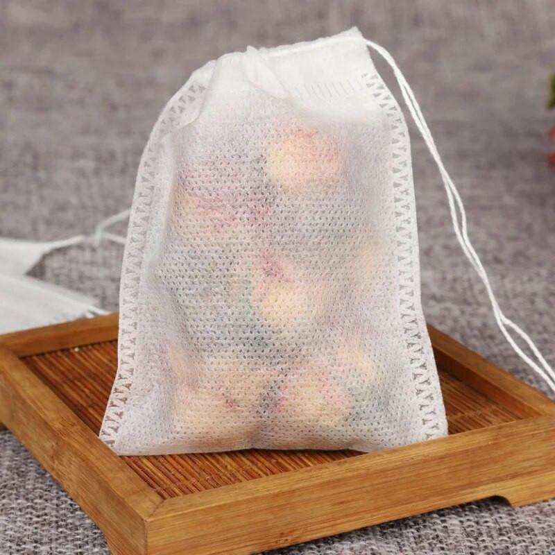 100 komada vrećica čaja za jednokratnu upotrebu Vrećice čaja od najlonskih vlakana Netkana tkanina Filter vrećica za kavu i čaj Infuzer s žicom za liječenje prazne vrećice čaja