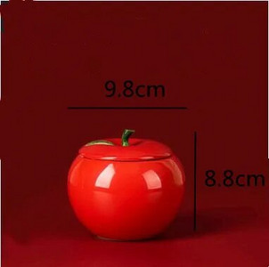 Kreativna keramička staklenka za čaj Mala staklenka za slatkiše i sušeno voće s poklopcem Zatvorena staklenka za pohranu Šalica za mirisnu svijeću u obliku jabuke