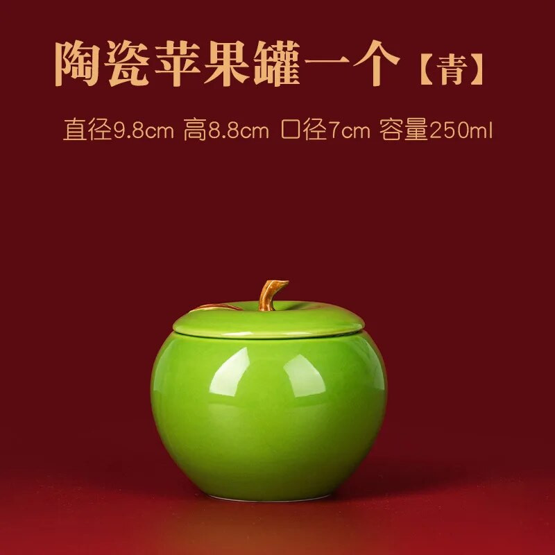 Kreativna keramička staklenka za čaj Mala staklenka za slatkiše i sušeno voće s poklopcem Zatvorena staklenka za pohranu Šalica za mirisnu svijeću u obliku jabuke