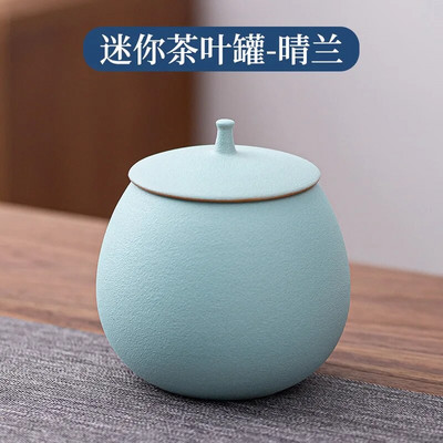 Kamenina Limenka za čaj Okrugla zatvorena staklenka Keramička kutija za čaj Kutija za čaj Staklenka za pohranu Posuda za čaj Organizator za čaj Staklenke za slatkiše Staklenke za grickalice