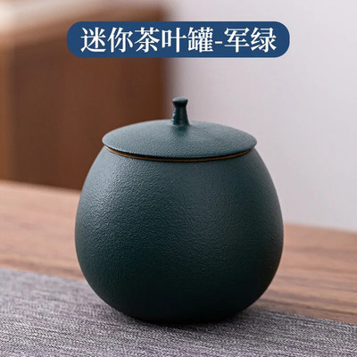 Kamenina Limenka za čaj Okrugla zatvorena staklenka Keramička kutija za čaj Kutija za čaj Staklenka za pohranu Posuda za čaj Organizator za čaj Staklenke za slatkiše Staklenke za grickalice