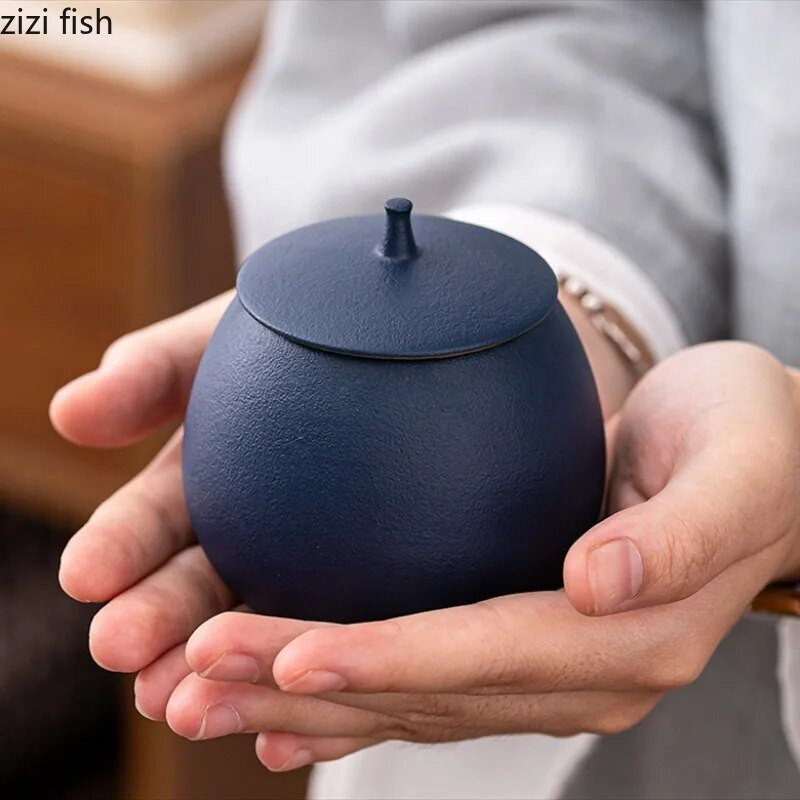 Kamenina Limenka za čaj Okrugla zatvorena staklenka Keramička kutija za čaj Kutija za čaj Staklenka za pohranu Posuda za čaj Organizator za čaj Staklenke za slatkiše Staklenke za grickalice