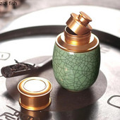 Keramička staklenka s metalnim poklopcem Zatvorene staklenke Tea Caddy Spremnik za kutiju za čaj Staklenka za slatkiše Staklenke za pohranu hrane Spremnik za čaj Organizator za čaj