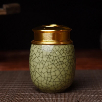 Keramička staklenka s metalnim poklopcem Zatvorene staklenke Tea Caddy Spremnik za kutiju za čaj Staklenka za slatkiše Staklenke za pohranu hrane Spremnik za čaj Organizator za čaj