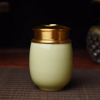 Keramička staklenka s metalnim poklopcem Zatvorene staklenke Tea Caddy Spremnik za kutiju za čaj Staklenka za slatkiše Staklenke za pohranu hrane Spremnik za čaj Organizator za čaj