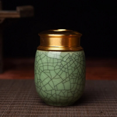 Keramička staklenka s metalnim poklopcem Zatvorene staklenke Tea Caddy Spremnik za kutiju za čaj Staklenka za slatkiše Staklenke za pohranu hrane Spremnik za čaj Organizator za čaj