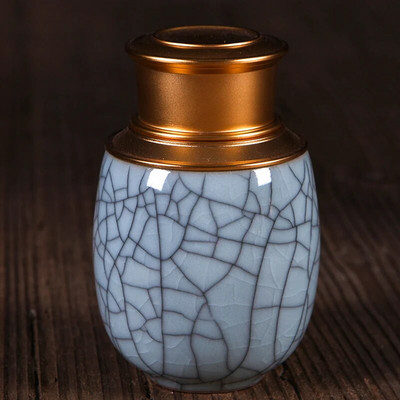 Keramička staklenka s metalnim poklopcem Zatvorene staklenke Tea Caddy Spremnik za kutiju za čaj Staklenka za slatkiše Staklenke za pohranu hrane Spremnik za čaj Organizator za čaj