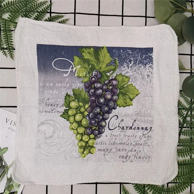 1vnt Mažas 20x20cm kvadratinis medvilninis kilpinis rankšluostis su spaudiniu europietiškos pastoracinės gėlės, sugerianti virtuvės šluostė