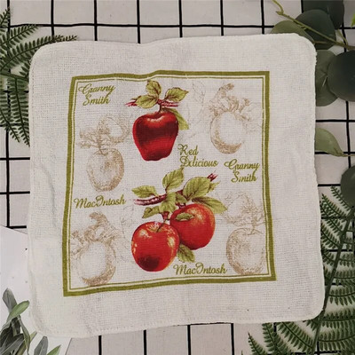 1vnt Mažas 20x20cm kvadratinis medvilninis kilpinis rankšluostis su spaudiniu europietiškos pastoracinės gėlės, sugerianti virtuvės šluostė