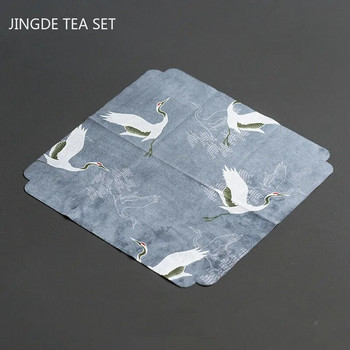 Квадратно рисувана дебела чаена кърпа Супер абсорбираща чаена кърпа от висок клас Аксесоари Покривка за чаена маса Професионална парцална салфетка за чай