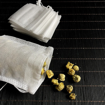 100 τεμ. Φίλτρου για φακελάκια τσαγιού μιας χρήσης με String Heal Seal Food Grade Non-woven Fabric Spice Φυσικό πολτό μιας χρήσης