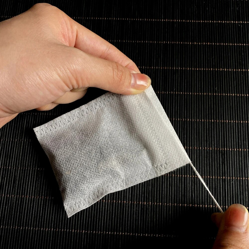 100 vnt. vienkartinių arbatos maišelių filtro užpilas su virvele „Heal Seal“ maistinės kokybės neaustinės medžiagos, prieskonių vienkartinė natūralios medienos masė