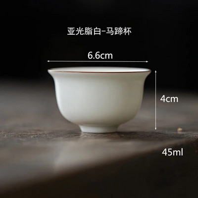 Matinės spalvos riebalinis baltas Gaiwan keramikinis arbatos puodelis su tuščiaviduriu pagrindu kinietiškas kunfu arbatos ruošimo puodelis Vandens kaštoninis dangtelis