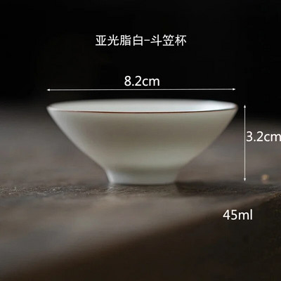 Matinės spalvos riebalinis baltas Gaiwan keramikinis arbatos puodelis su tuščiaviduriu pagrindu kinietiškas kunfu arbatos ruošimo puodelis Vandens kaštoninis dangtelis