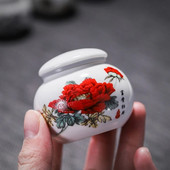 Prijenosni mali lonac za čaj Keramički mali lonac za kremu Pilula Četvrtasta kutija za puder za kremu Keramički zatvoreni lonac za med Mala okrugla keramička boca