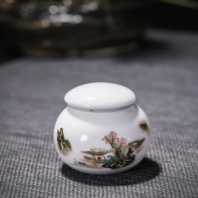 Prijenosni mali lonac za čaj Keramički mali lonac za kremu Pilula Četvrtasta kutija za puder za kremu Keramički zatvoreni lonac za med Mala okrugla keramička boca