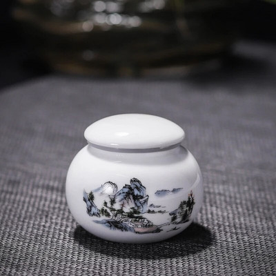 Prijenosni mali lonac za čaj Keramički mali lonac za kremu Pilula Četvrtasta kutija za puder za kremu Keramički zatvoreni lonac za med Mala okrugla keramička boca