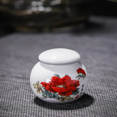 Prijenosni mali lonac za čaj Keramički mali lonac za kremu Pilula Četvrtasta kutija za puder za kremu Keramički zatvoreni lonac za med Mala okrugla keramička boca