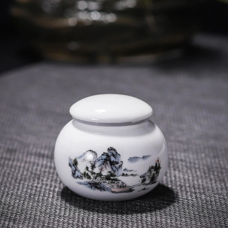 Prijenosni mali lonac za čaj Keramički mali lonac za kremu Pilula Četvrtasta kutija za puder za kremu Keramički zatvoreni lonac za med Mala okrugla keramička boca