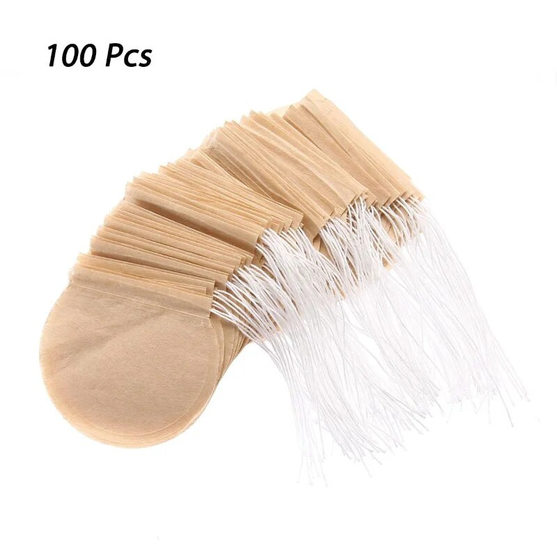 Okrugle vrećice čaja 100 kom./lot vrećica prazne mirisne vrećice čaja Filter Infuser s uzicom Heal Seal Papirnate vrećice čaja za rasuti biljni čaj