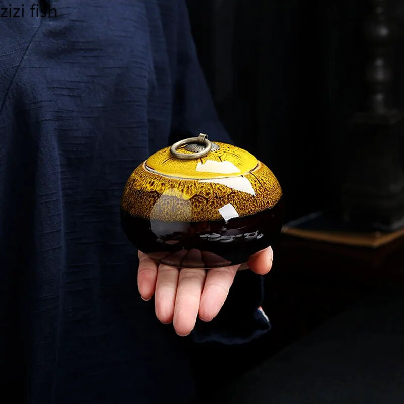 Preoblikovana keramička kutija za čaj Tea Caddy Kutija za čaj Zatvoreni spremnik otporan na vlagu Spremnik za pohranu Spremnik za čaj Posuda za slatkiše Organizator za čaj Limenka za čaj