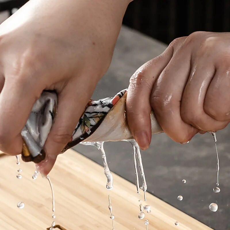 Japoniško stiliaus medvilninis linas Vandenį sugeriantis arbatos rankšluostis arbatos ceremonijos reikmenys Staltiesės skuduras arbatos kilimėlis arbatos ceremonijos indai