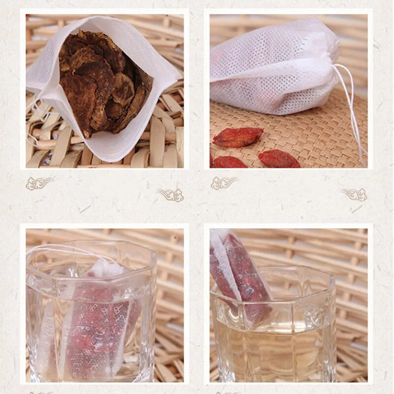 Vrećica čaja 100 komada Prazna mirisna vrećica čaja s filtarom za brtvljenje i zacjeljivanje Jednokratne vrećice čaja Biljni zeleni čaj Vrećice čaja od netkane tkanine