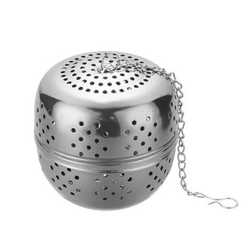 Инфузер за чай от неръждаема стомана Топка с форма на мрежеста филтърна цедка с кука Разхлабени чаени листа Spiceball с въжена верига Инструмент за домашна кухня