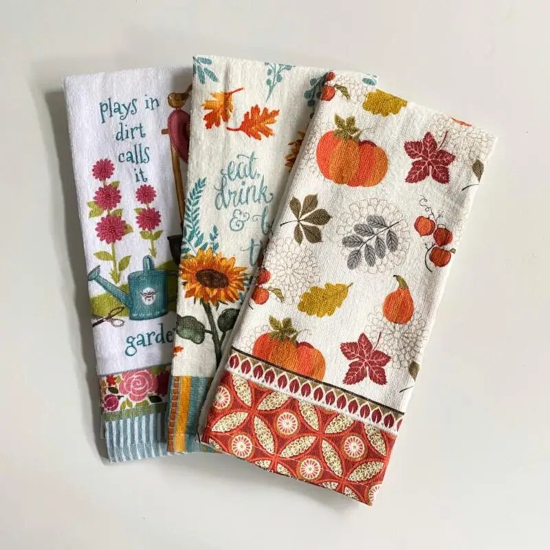 1PC 41x64cm prosop de ceai din bumbac lavetă pentru curățarea vaselor șervețele colorate imprimate instrumente de gătit, accesorii de bucătărie, xvideos gratuit