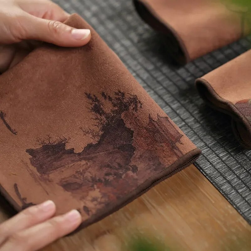 Ceremonijos arbatos RagTea priedų rinkinys Dažytas storas sugeriantis profesionalus kilimėlis Aukščiausios klasės reikmenys arbatos kinų super rankšluosčių stalas