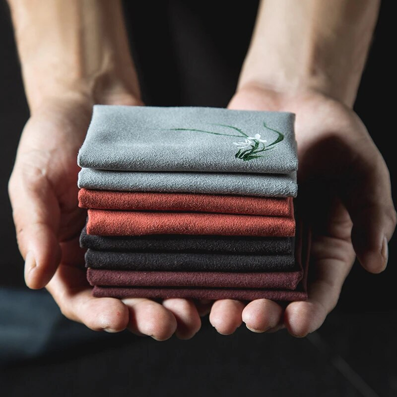 Nove vintage vezene čajne salvete Tkanina Riba Šljiva Cvjetni uzorak Zdjela Čajnik Ručnik za čišćenje stola Dodatak za čajnu ceremoniju