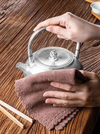 Салфетки за чай Kungfu, абсорбция на вода, удебелена кърпа за сервиз за чай, кърпа за чай от памучни ленени влакна, аксесоари за маса за чай Zen Intention