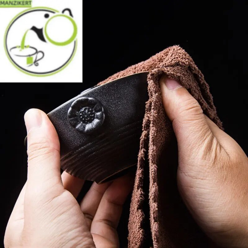Prosop de ceai pictat de epocă Mese de ceai Fețe de masă Carpe speciale Set de ceai Accesorii de curățare Covoraș de ceai pătrat absorbant