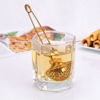 Звездна черупка от неръждаема стомана Heart Shape Tea Infuser Loose Leaf Tea Locking Чаена лъжичка Мрежест филтър Цедка за чай Kirchen Комплект инструменти