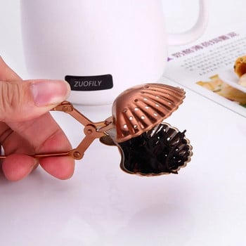 Звездна черупка от неръждаема стомана Heart Shape Tea Infuser Loose Leaf Tea Locking Чаена лъжичка Мрежест филтър Цедка за чай Kirchen Комплект инструменти