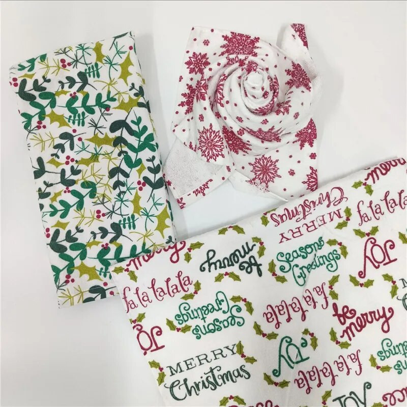 1 kom 41x65 cm pamučna kuhinjska krpa za čišćenje s šarenim otiskom, kuhinjska krpa, kuhinjski ručnik, poklon za božićnu zabavu