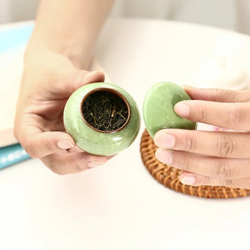 Домашен запечатан буркан за чай Кутия за кафе на прах Китайска керамика Чай Caddy Пътна торбичка за чай Кухненски контейнери за подправки Резервоар за съхранение на бонбони